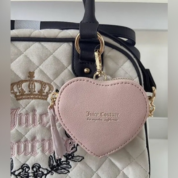 ❌SALE❌NWT Juicy Couture Velour Crystal Chocolate Quilted Royal Moment Bowler Bag - Picture 7 of 10